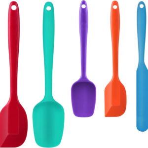 5-Piece Meals-Grade Silicone Rubber Spatula Set for Baking and Cooking – Excessive Warmth Resistant, Non-Stick, Dishwasher Protected, BPA-Free, Multicolor