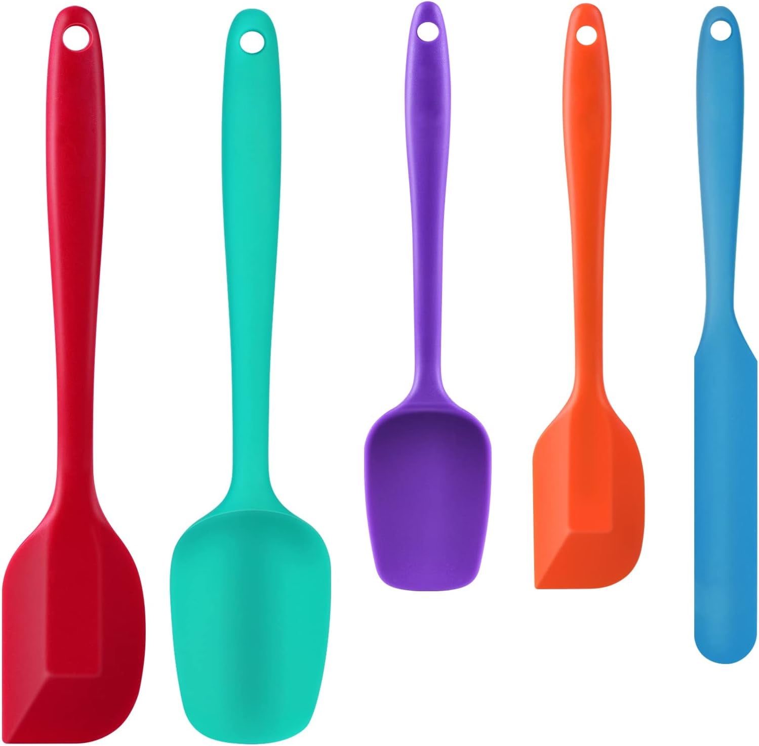 5-Piece Meals-Grade Silicone Rubber Spatula Set for Baking and Cooking – Excessive Warmth Resistant, Non-Stick, Dishwasher Protected, BPA-Free, Multicolor