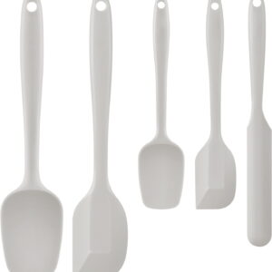 5-Piece Khaki Silicone Baking Spatula Set – AOKIWO Excessive Warmth Resistant Small Spatulas