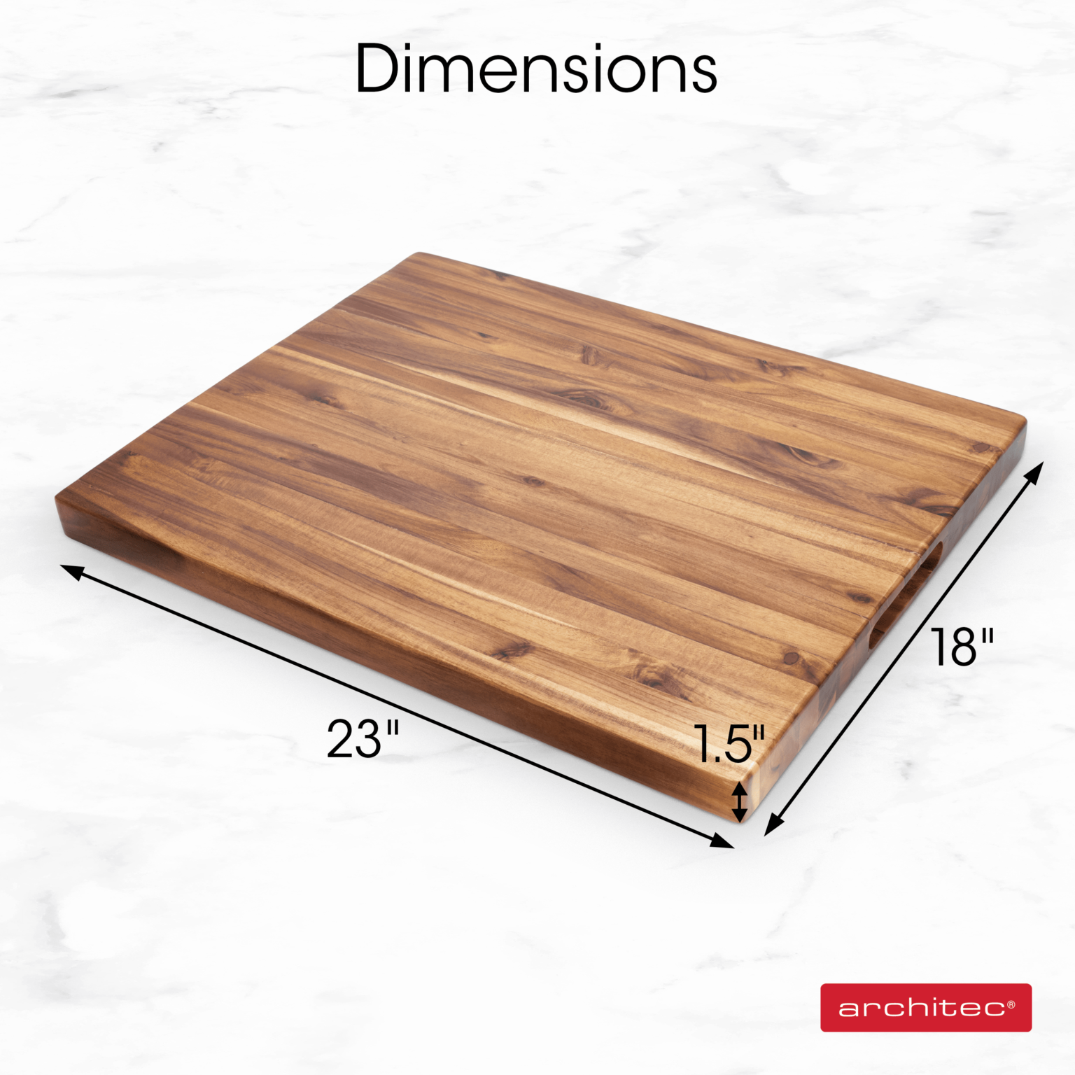 Architec XL 18"x 23" Acacia Edge-Grain Slicing Board and Chopping Block