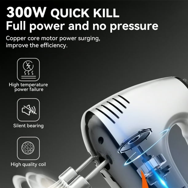 TORIO 300W Electrical Hand Mixer with 5 Pace Settings & 6 Stainless Metal Attachments Superb for Baking and Whisking